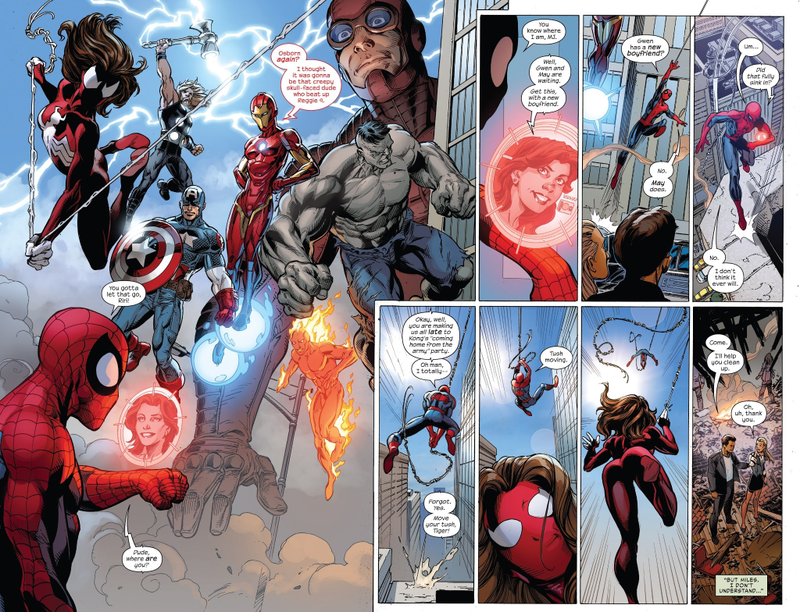 Illustration for article titled Spider-Men II's Final Issue Has No Answers About Miles Morales, Only More Questions